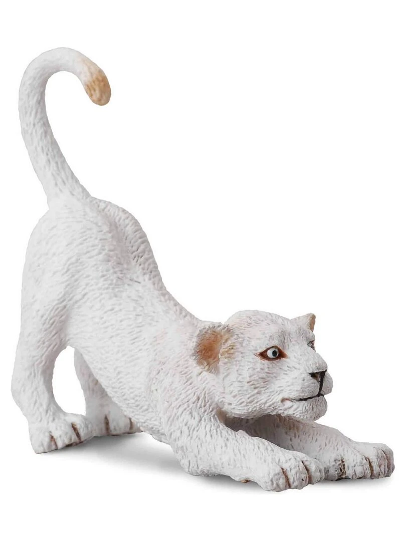 Figurine Animaux sauvages : Lionceau blanc s'étirant N/A