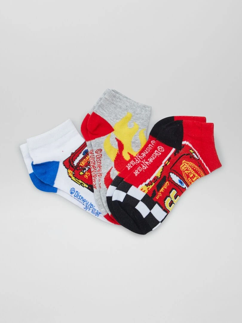 Lot de 3 chaussettes 'Cars' Rouge/gris