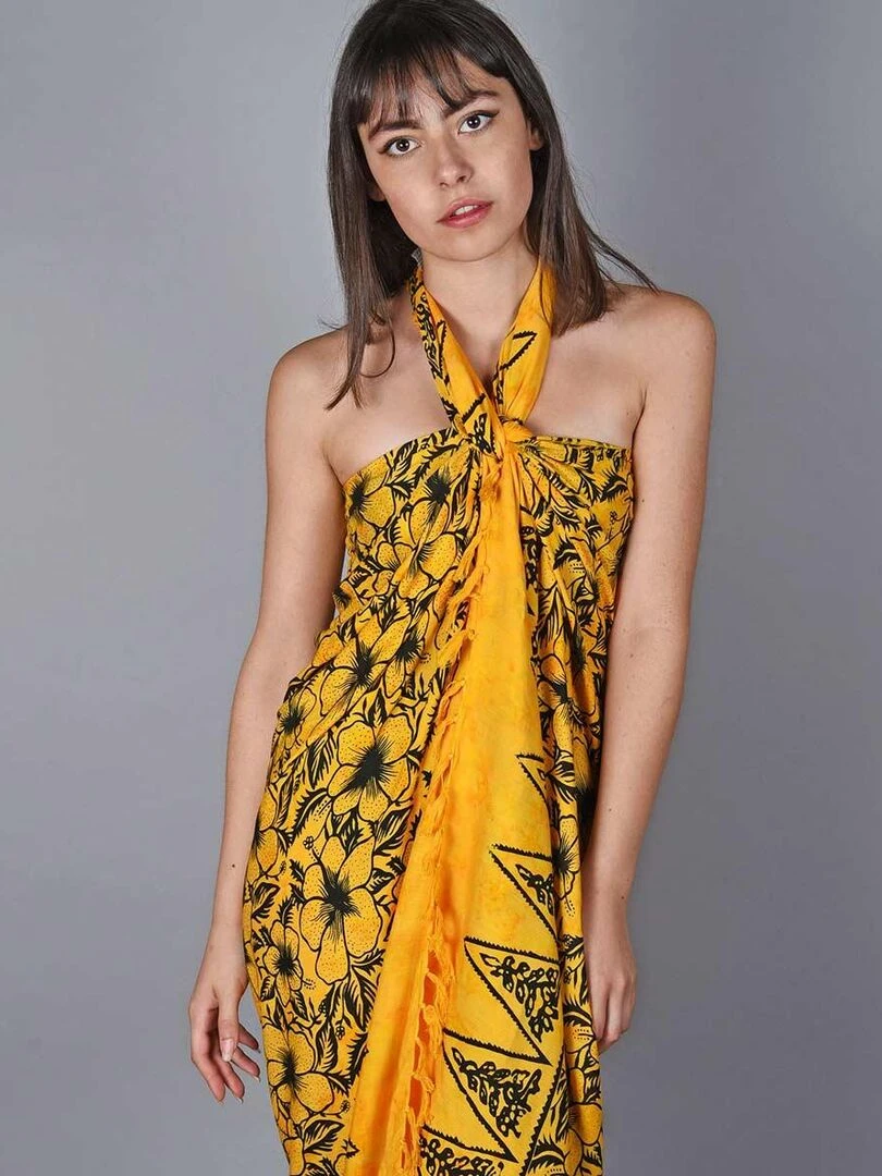Paréo Batik Lotus Jaune