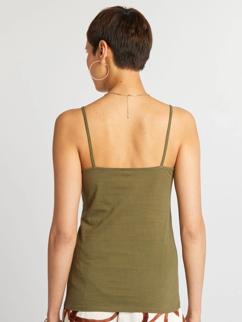 Débardeur fines bretelles   Kaki