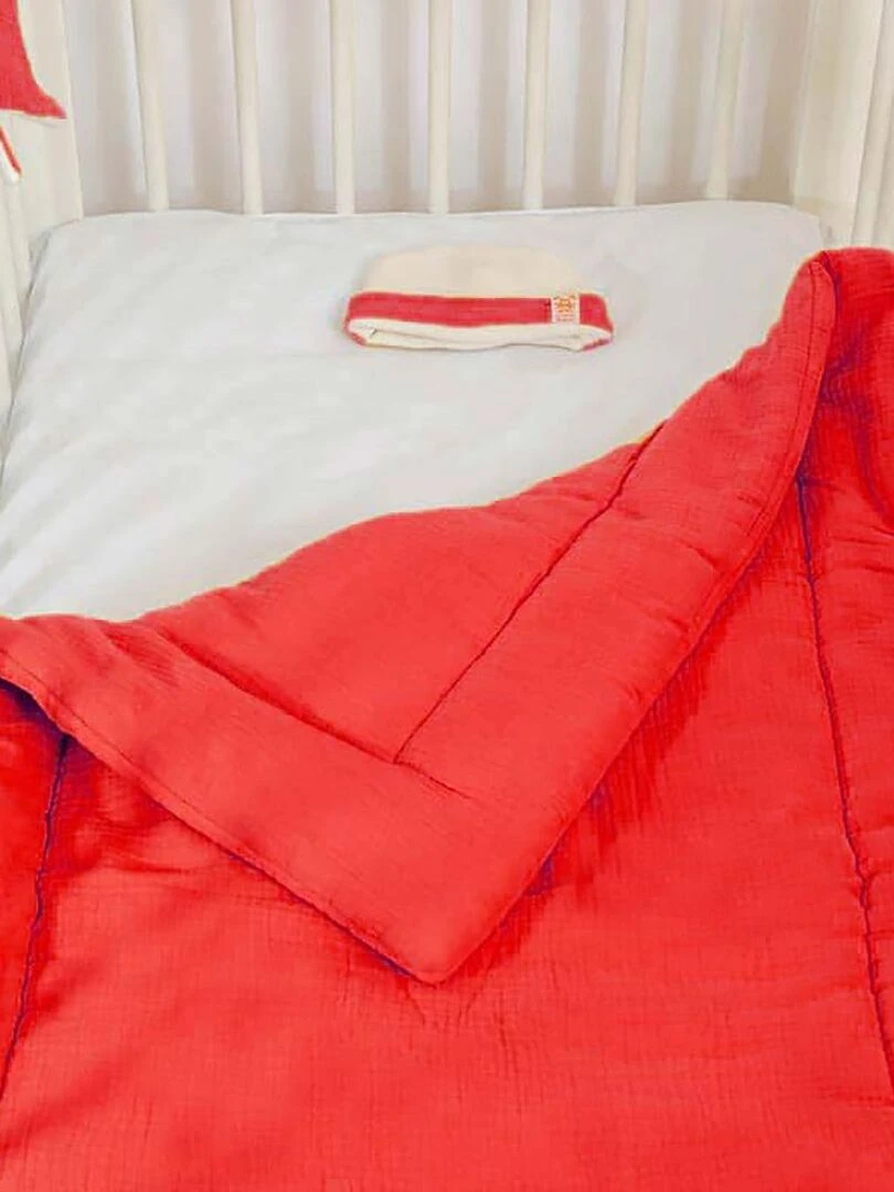Edredon en Coton Bio Fraise Rouge