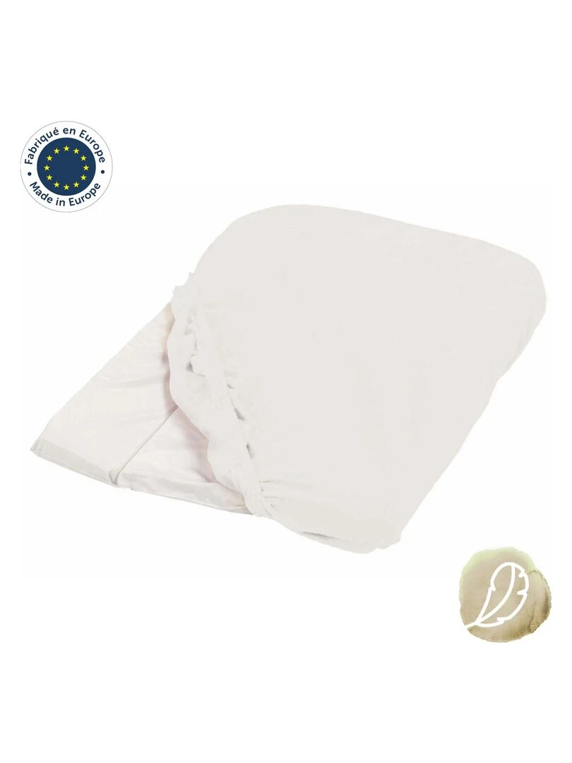 Candide   Housse de matelas à langer blanc éponge  50x75cm   Blanc