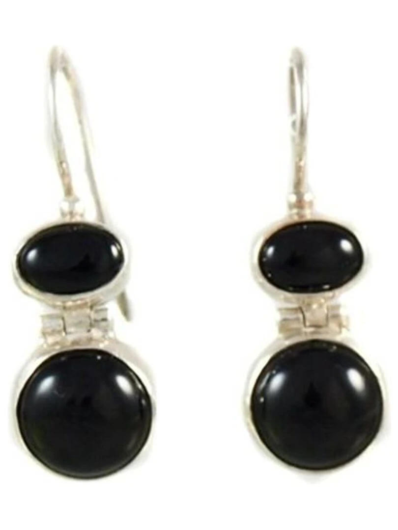 Boucles d'oreille agate Bijoucolor Noir