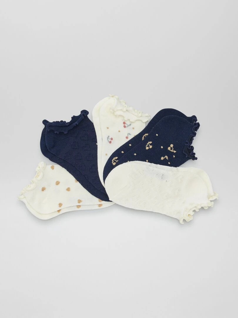 Lot de 5 chaussettes fantaisies Bleu