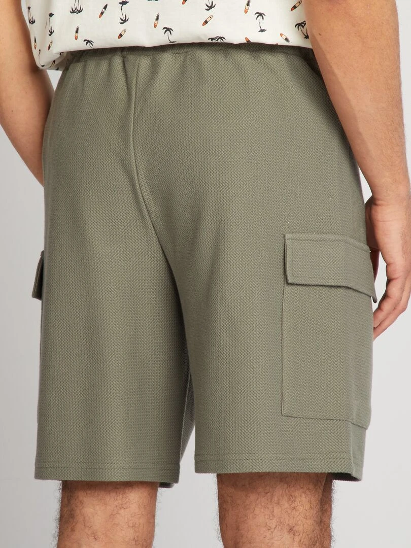 Bermuda en piqué de coton avec poches   Vert
