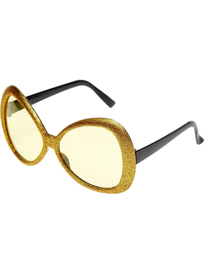 Lunettes maxi à paillettes doré