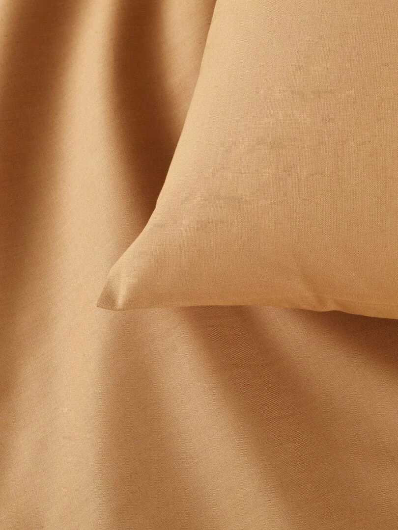 Drap plat pour lit bébé 100% coton Bio   'P'tit Basile'   Marron caramel