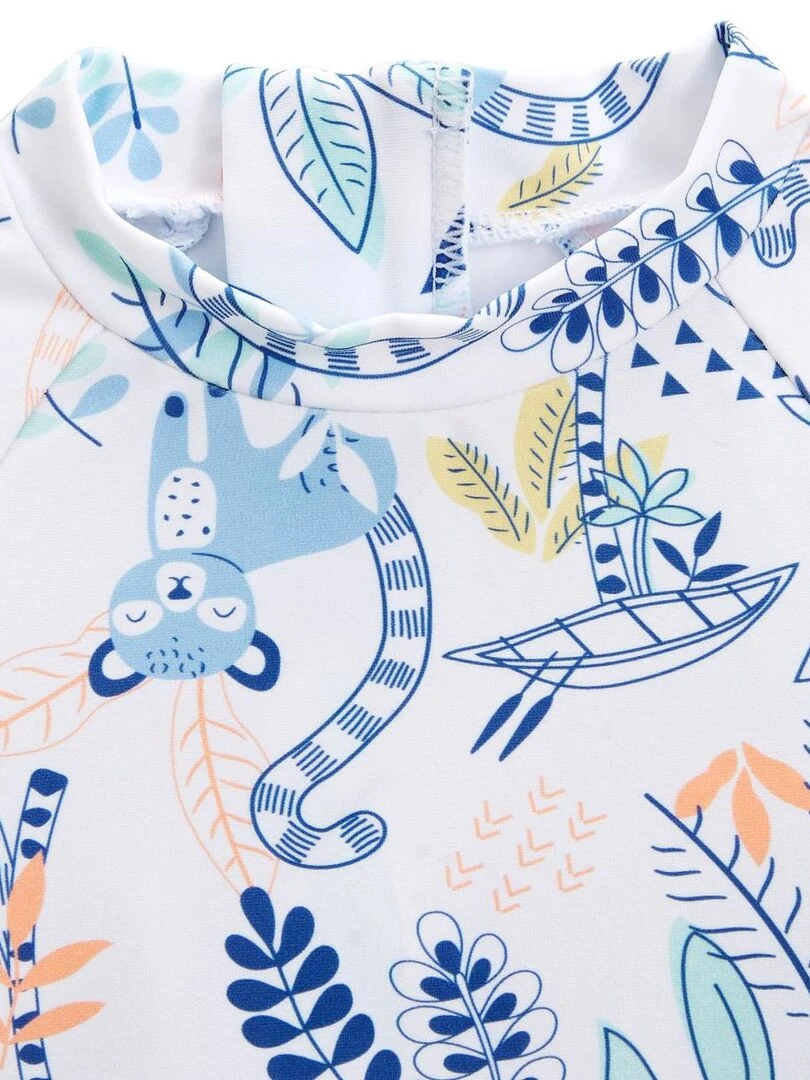 Maillot de bain bébé 2 pièces t shirt de protection UV & boxer Gamboa   Bleu