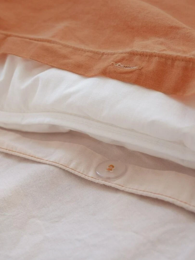 Housse de couette 140x200 + 1 taie Savane coton 57 fils   Orange