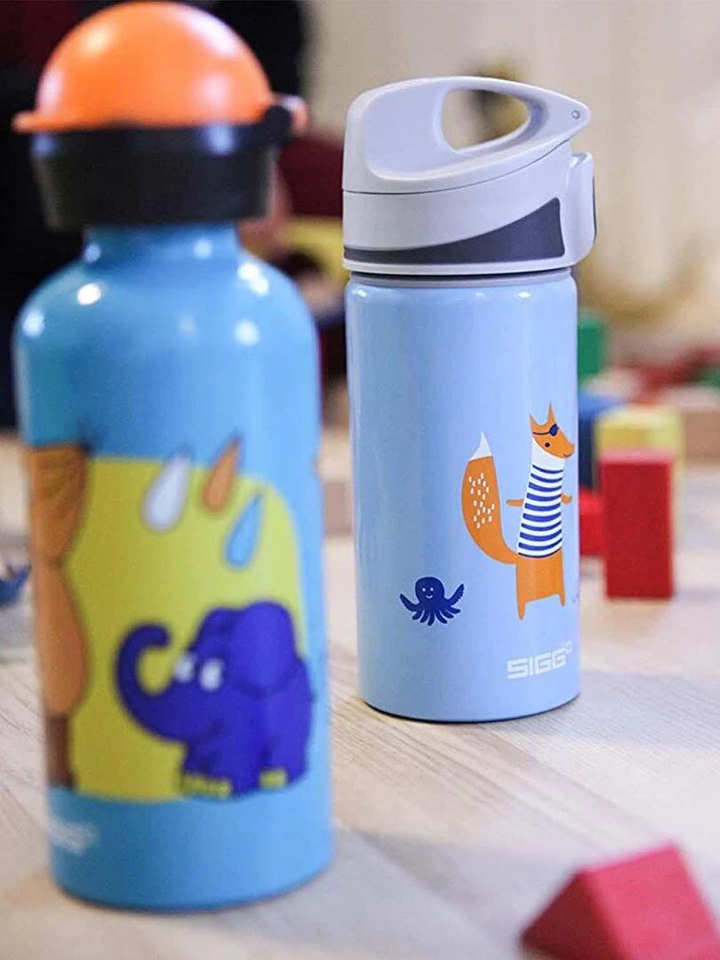Gourde pour enfant en aluminium  Renard  0 4L   Bleu