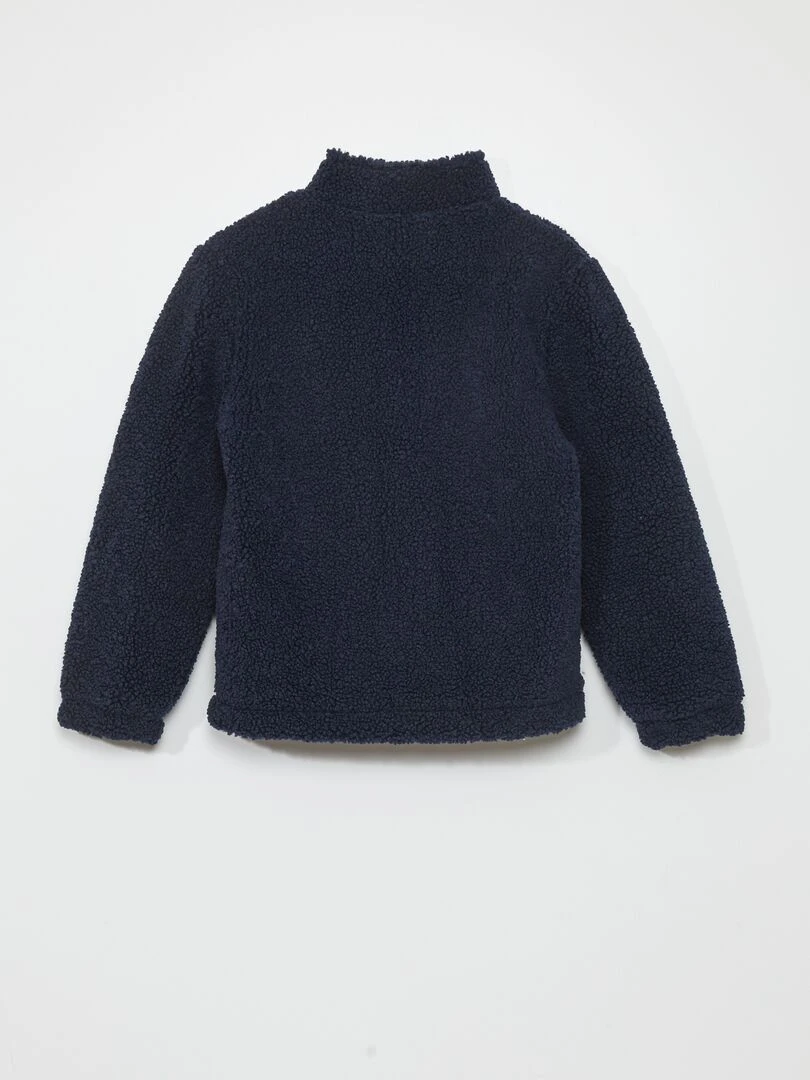 Sweat en sherpa zippé Bleu