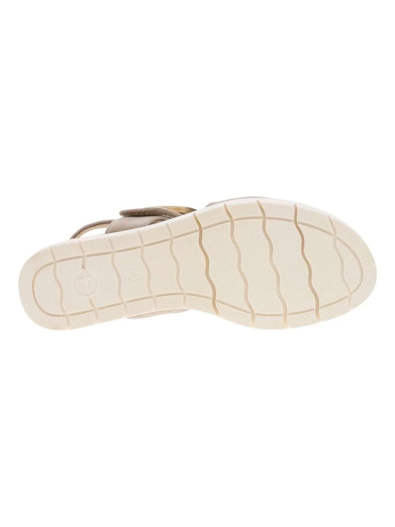 TAMARIS   Nu pieds cuir talon semi compensée   Ivoire