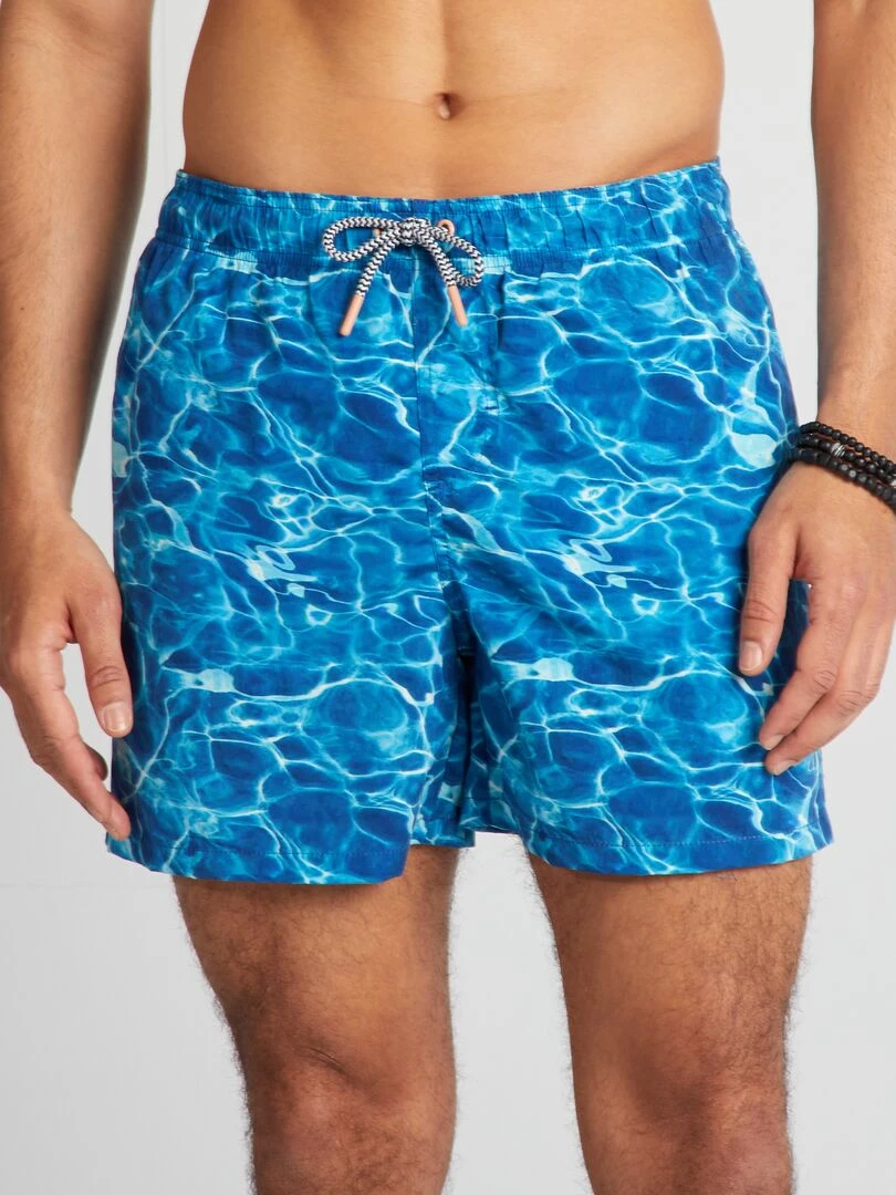 Short de bain imprimé Bleu