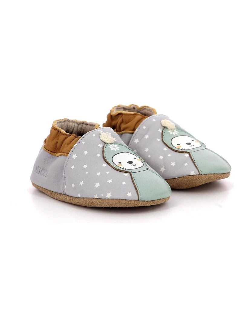Chaussons Cuir Winter Walk Gris