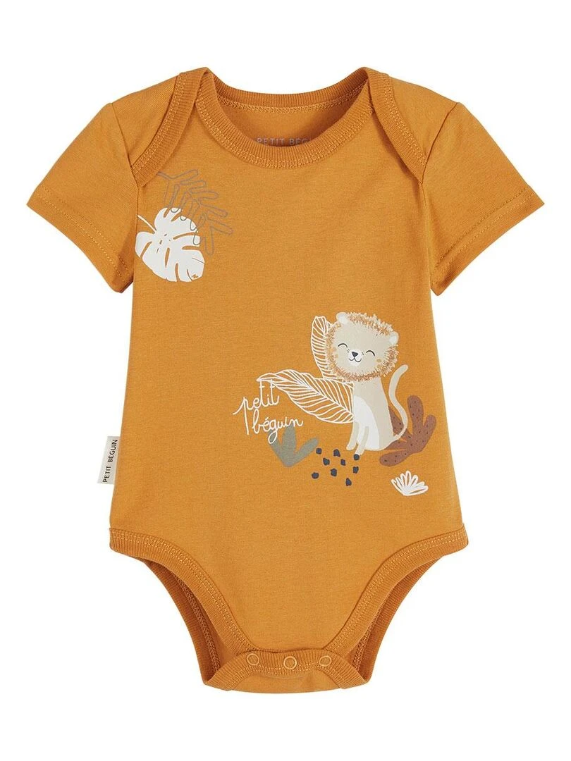 Lot de 2 bodies bébé manches courtes Amazonia   Moutarde