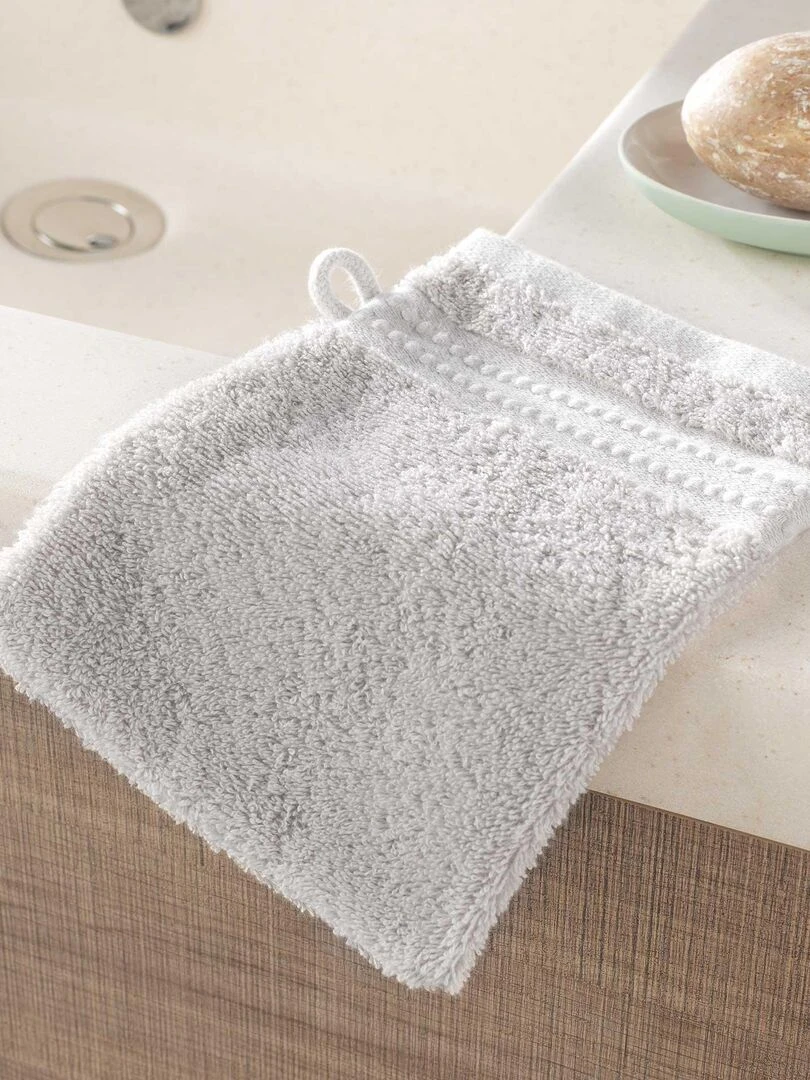 Lot de 2 gants de toilette Collection Excellence Gris clair