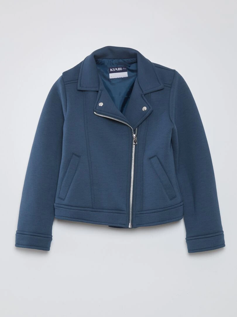 Veste en maille avec ouverture zippée asymétrique Bleu