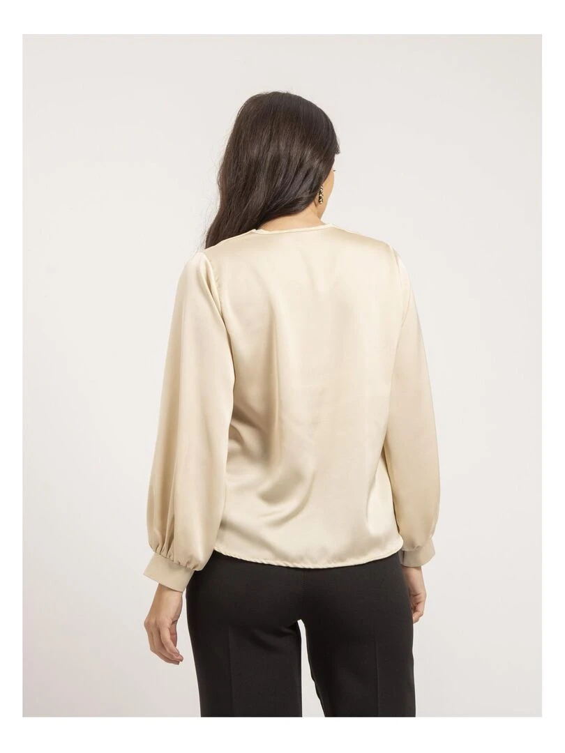 Blouse satin OXANIE Beige
