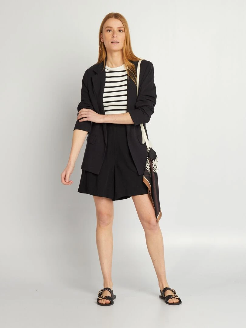 Veste de tailleur en lin noir
