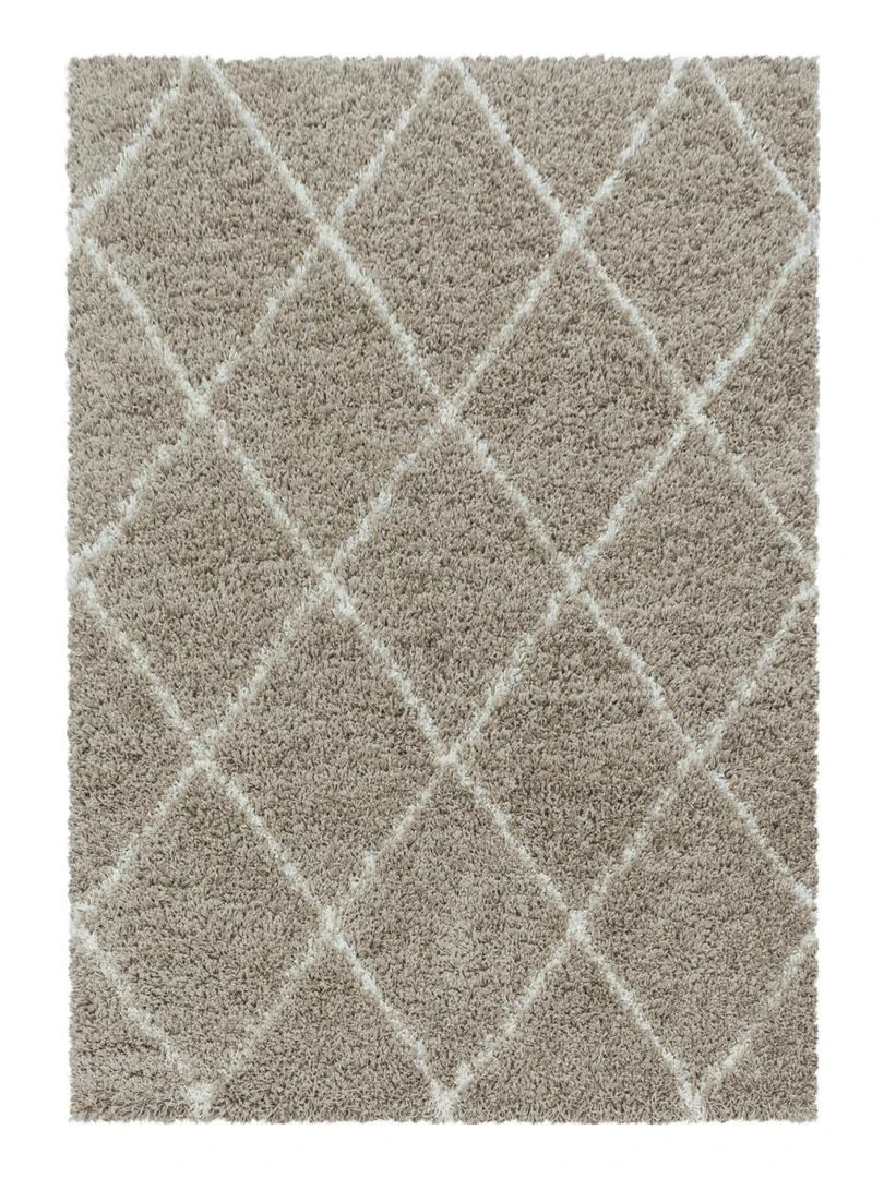 Tapis berbère style SHAGGY A OEKO TEX® Beige