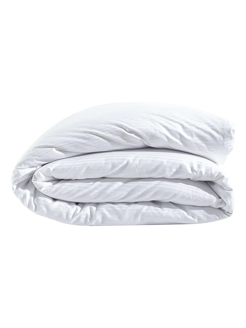 Housse de couette satin de coton rayé   Blanc