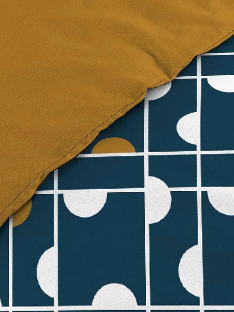 Housse de couette 240x220 Gabi + 2 taies coton Bleu