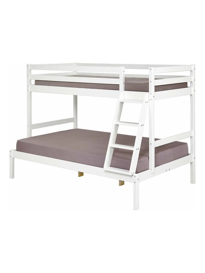 Pack lit superposé avec 2 matelas Julian AKITEN RETAIL Blanc Blanc