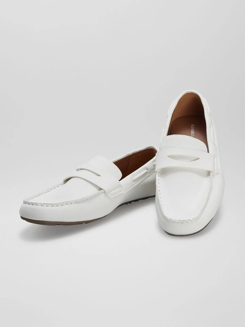 Mocassins en suédine   Blanc