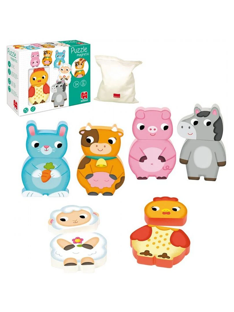 Puzzle animaux de la ferme magnétique (12 pièces)   N/A