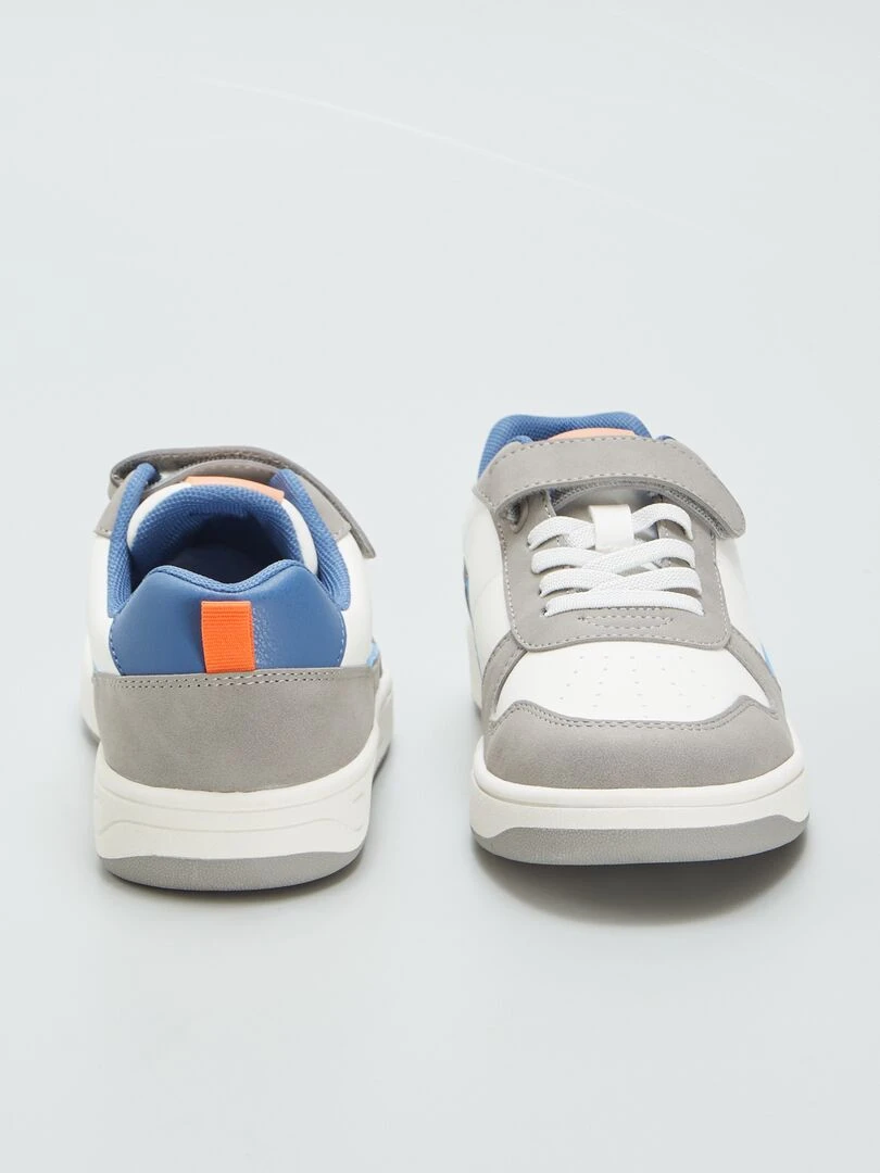 Baskets à scratchs   Blanc/gris