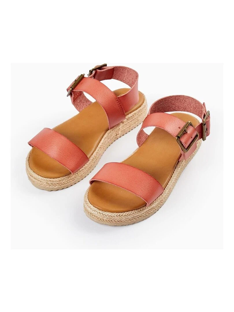 Sandales à Semelle en Jute pour Fille Marron