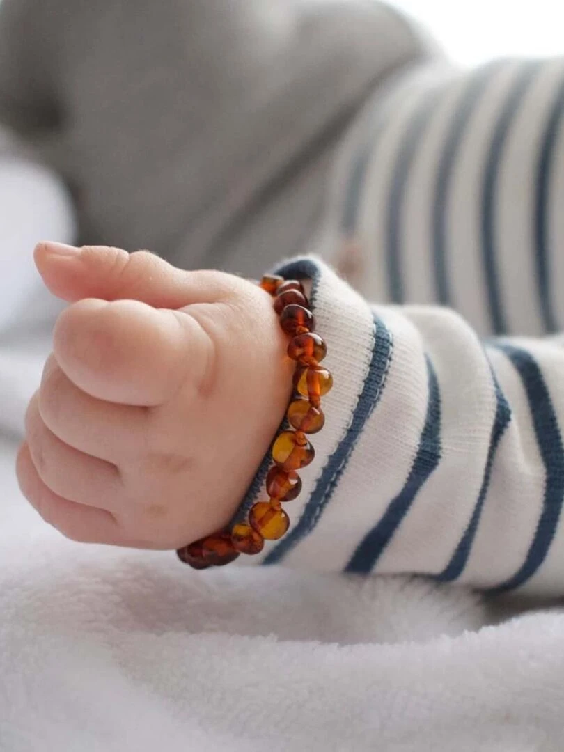 Bracelet Bébé Ambre  Cognac   Marron