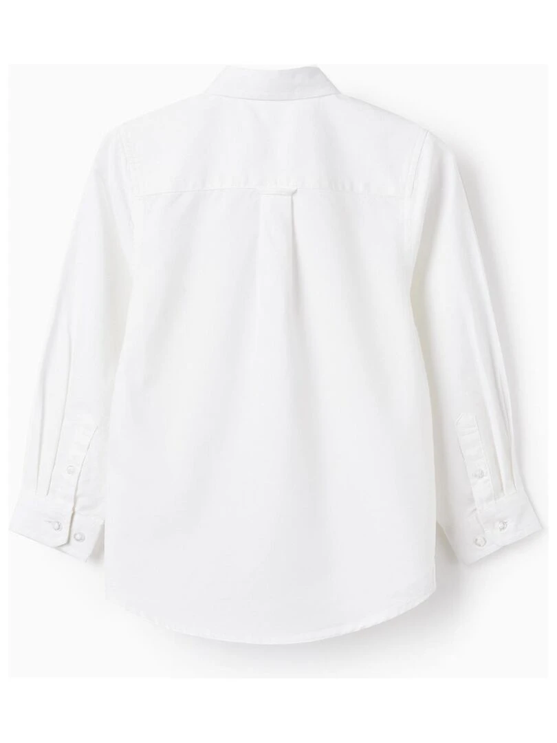 Chemise En Coton Pour Garçon manches longues Blanc
