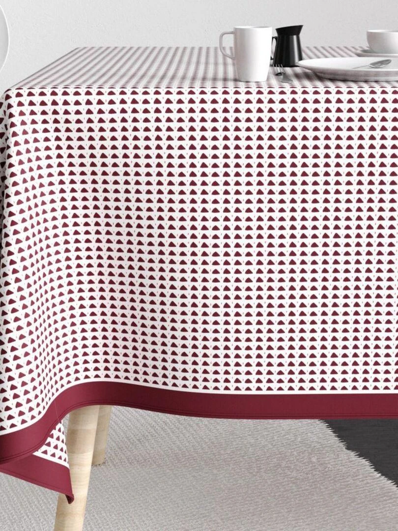 Nappe rectangulaire anti tache en Coton Tilak Aubergine Blanc