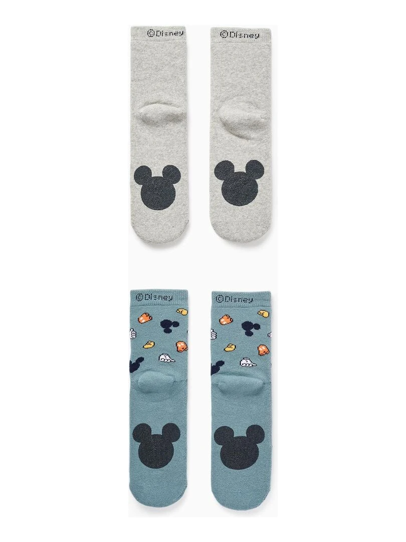 Pack 2 Paires de Chaussettes Épaisses Antidérapantes pour Garçon 'Mickey' MICKEY Multicolore