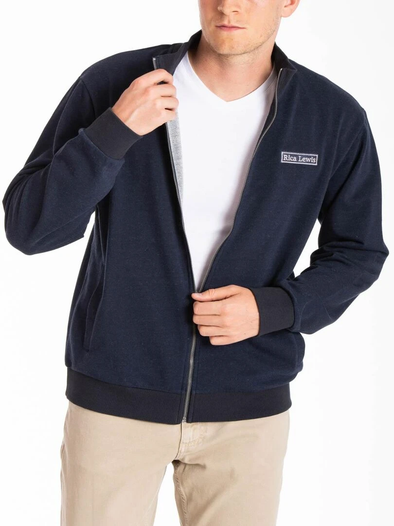 Sweat zippé col montant style denim MATTEO 'Rica Lewis' Bleu