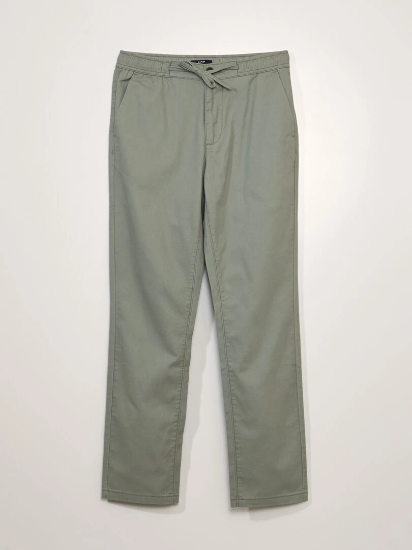 Pantalon chino en coton Vert