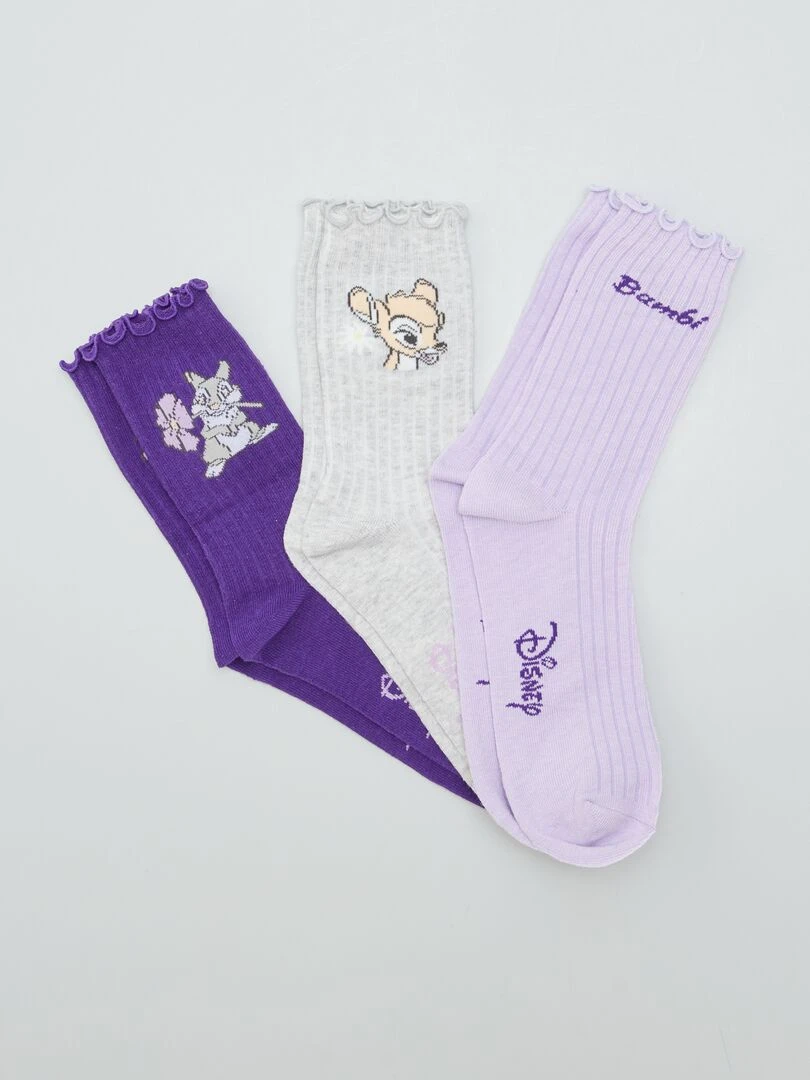 Lot de chaussettes 'Bambi' 3 paires Violets