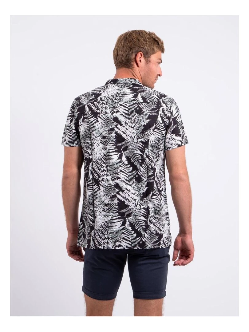 Chemise manches courtes pur coton motifs DIRAMIRO Noir