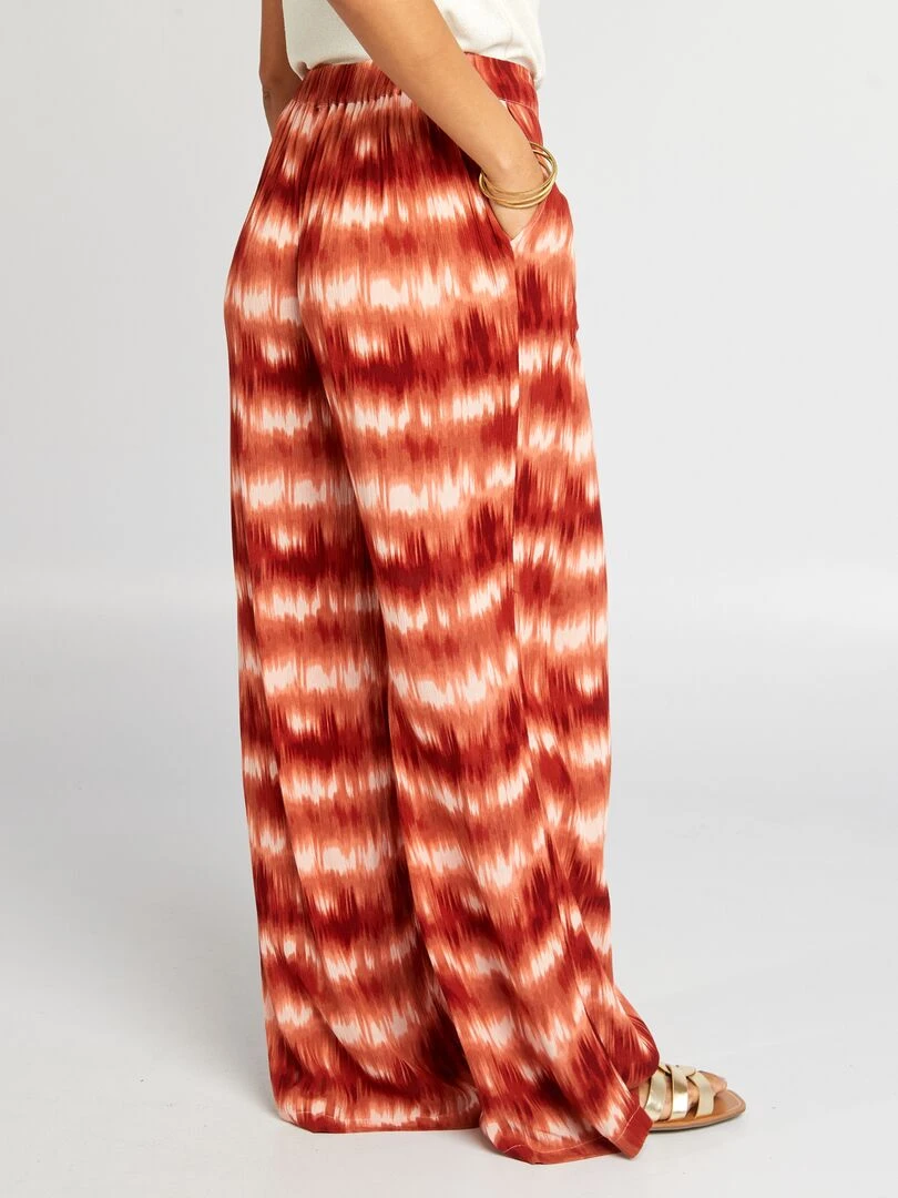 Pantalon large en maille crêpe   Orange