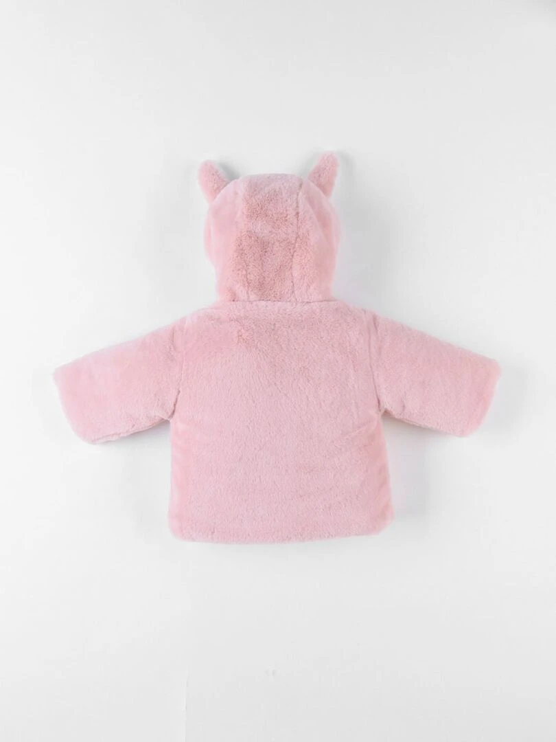 Veste à capuche en Groloudoux® poudré Noukie's Rose