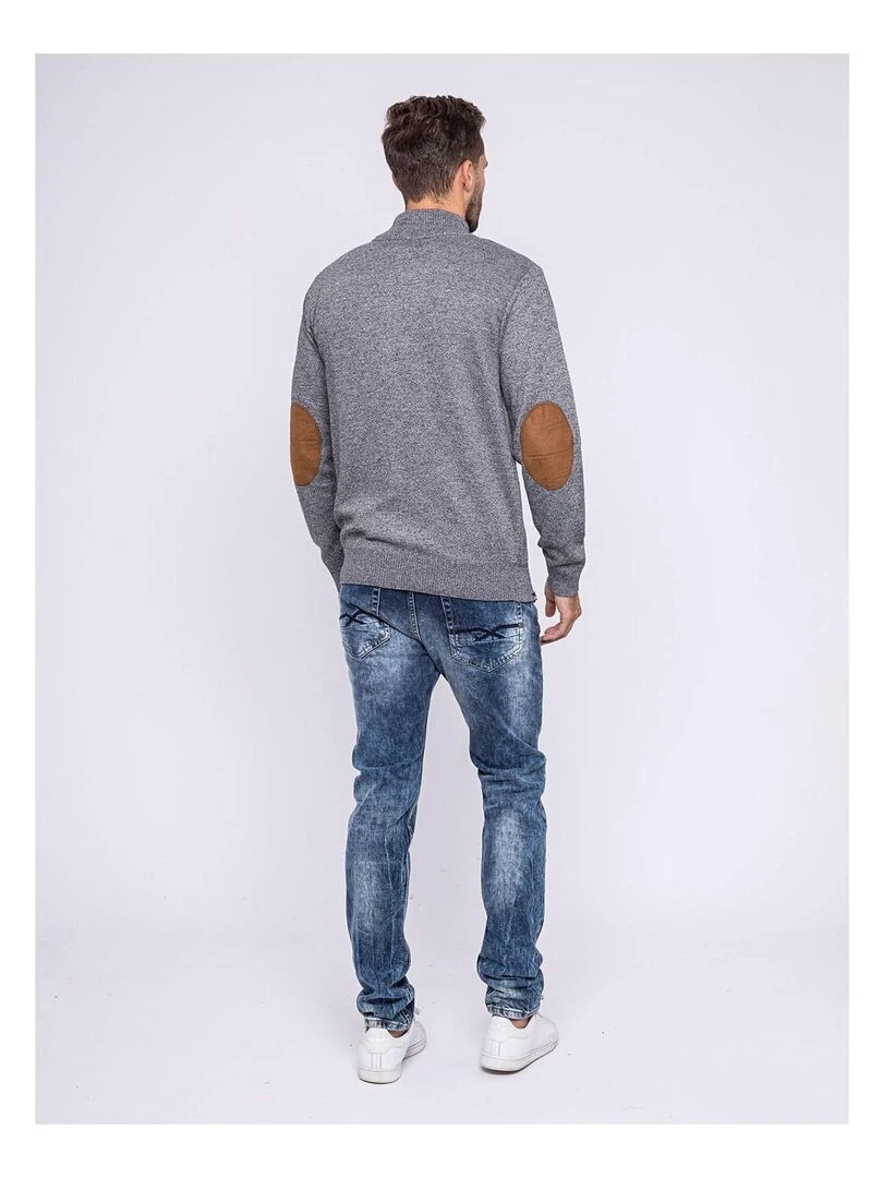 Gilet zippé col montant LAMATOL Gris chiné
