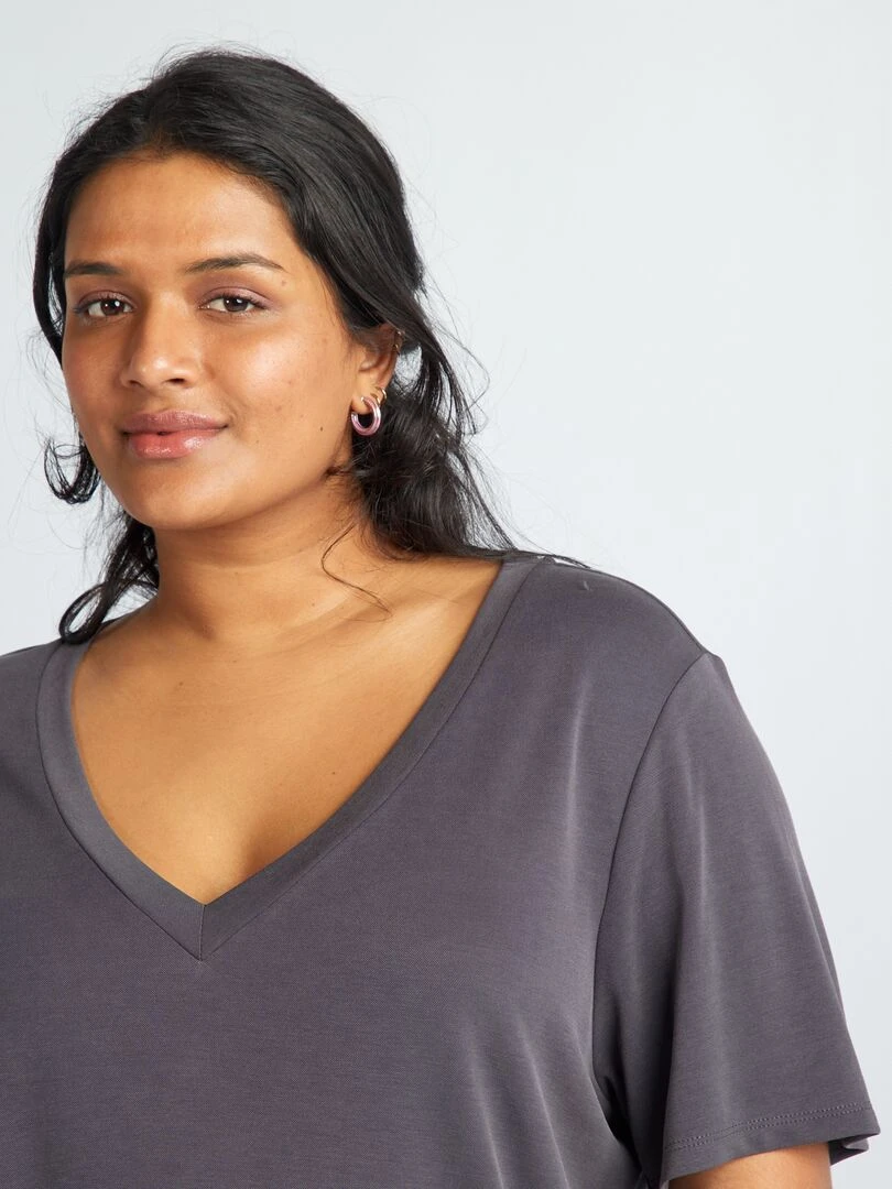 T shirt manches courtes stretch Violet foncé