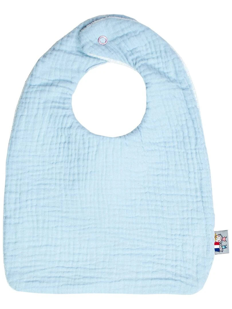 Bavoir en gaze de coton Jeanne Bleu