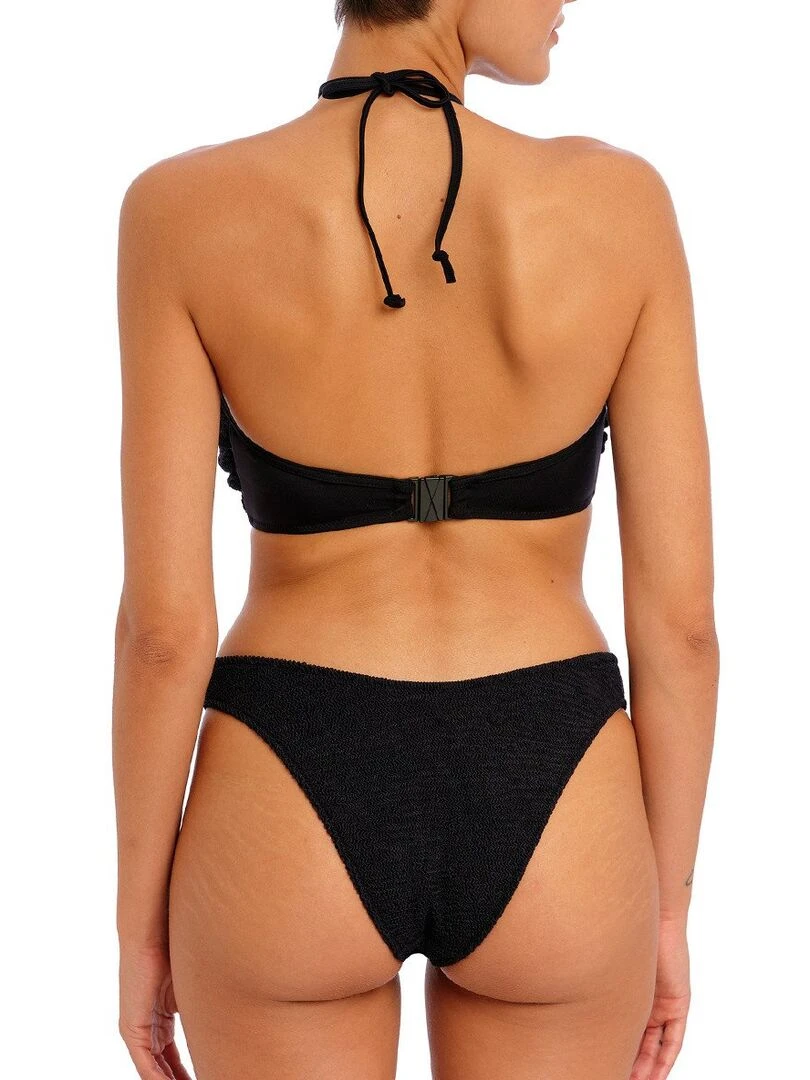 Haut de maillot bandeau texturé à armatures Ibiza waves   Noir