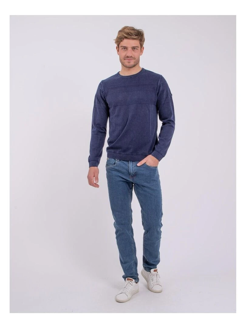 Pull fin col rond AMAZARIN   Bleu marine