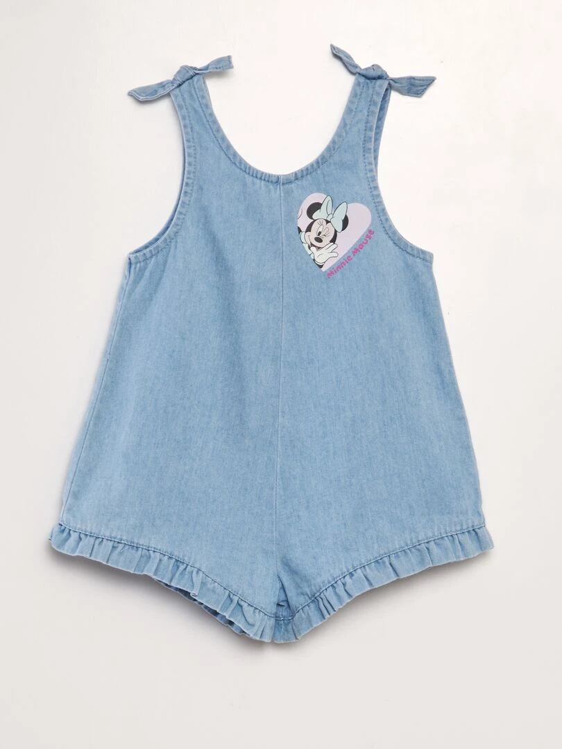 Combishort denim + T shirt imprimé 'Minnie'   2 pièces   Minnie