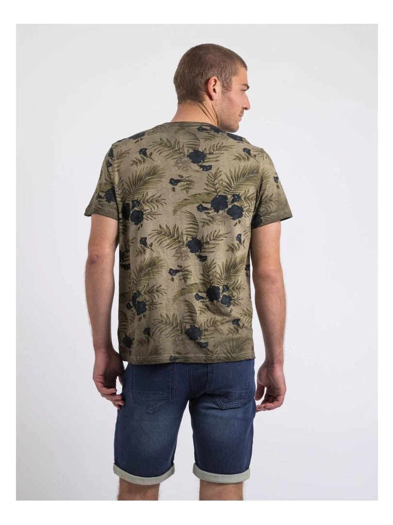 T shirt col rond NOPYOU Kaki
