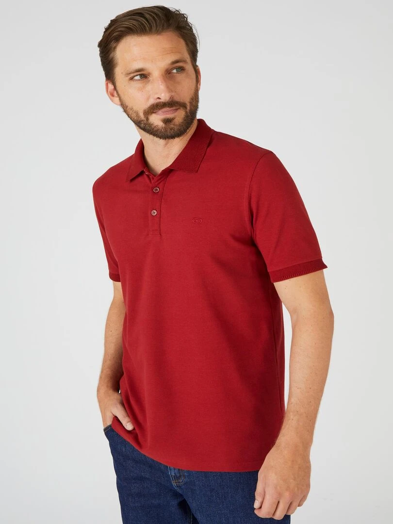 Polo maille piquée toucher frais Climatyl Damart Rouge