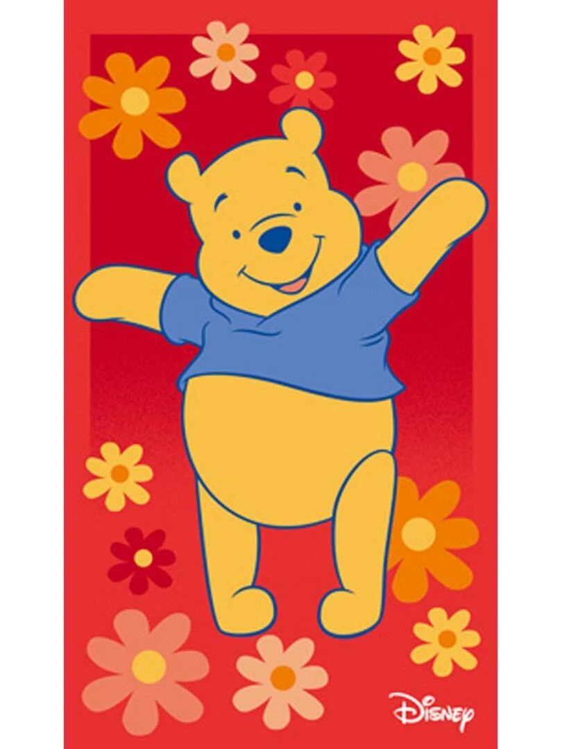 Tapis enfant WINNIE HAPPY Rouge 50x80 Lavable 30° idéal pour une chambre Rouge